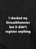 I checked my Giveashitometer T-Shirt