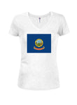 T-shirt à col en V pour juniors avec drapeau de l'État de l'Idaho