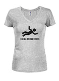 I Do All My Own Stunts Juniors V Neck T-Shirt