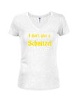 I Don't Give a Schnitzel Juniors V Neck T-Shirt