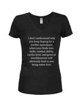 Je ne comprends pas pourquoi espérer une apocalypse zombie T-shirt col en V Juniors