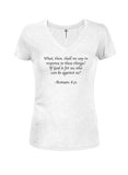 Si Dieu est pour nous, qui peut être contre nous ? T-shirt col V junior