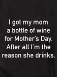 T-shirt J'ai offert une bouteille de vin à ma mère