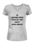 Imaginary Friend Juniors T-shirt col en V