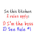Dans cette cuisine, deux règles s'appliquent Tablier