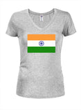 T-shirt à col en V pour juniors avec drapeau indien