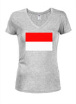 T-shirt à col en V pour juniors avec drapeau indonésien