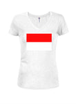 Indonesian Flag Juniors V Neck T-Shirt