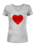 Insérez une blague amère de la Saint-Valentin ici T-shirt à col en V pour juniors