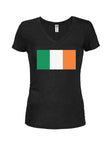 T-shirt à col en V pour juniors avec drapeau irlandais