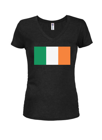 Camiseta con cuello en V para jóvenes con bandera irlandesa