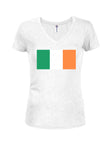 T-shirt à col en V pour juniors avec drapeau irlandais