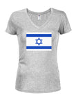 Israeli Flag Juniors V Neck T-Shirt