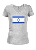 Israeli Flag Juniors V Neck T-Shirt
