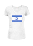 Israeli Flag Juniors V Neck T-Shirt