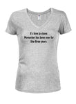 It's Time to Shave Juniors V Neck T-Shirt