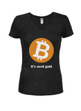 C'est nerd gold T-shirt col en V junior