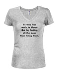 C'est beaucoup moins de travail à blâmer QA Juniors T-shirt col en V