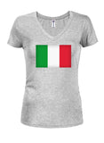 T-shirt à col en V pour juniors avec drapeau italien