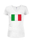 Camiseta con cuello en V para jóvenes con bandera italiana