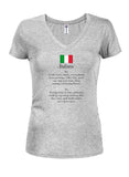 T-shirt italien à col en V pour juniors avec liste oui ou non