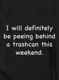 Definitivamente estaré orinando detrás de una camiseta de bote de basura