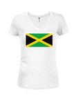 T-shirt à col en V pour juniors avec drapeau jamaïcain