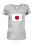 T-shirt à col en V pour juniors avec drapeau japonais