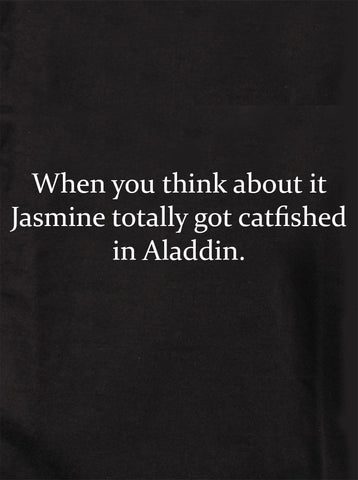 Jasmine totally got catfished in Aladdin Kids T-Shirt