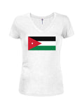 T-shirt à col en V pour junior, drapeau jordanien