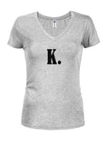 K Text T-shirt à col en V pour juniors