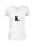 K Text Juniors V Neck T-Shirt