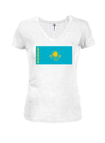Kazakhstani Flag Juniors V Neck T-Shirt