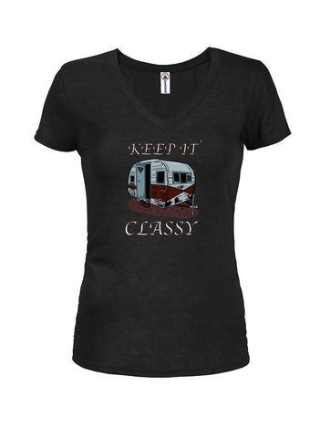 Keep It Classy Juniors V Neck T-Shirt