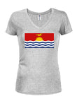 Kiribati Flag Juniors V Neck T-Shirt