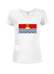 Kiribati Flag Juniors V Neck T-Shirt