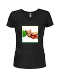 Kitten Ball of Yarn - Camiseta con cuello en V para jóvenes