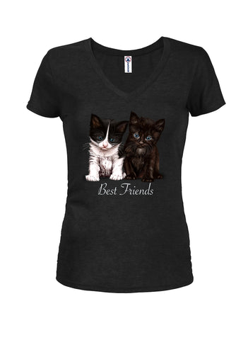 Kitten Friends Juniors V Neck T-Shirt