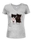 Kitten Friends Juniors V Neck T-Shirt