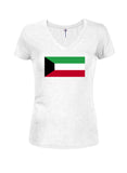 Kuwaiti Flag Juniors V Neck T-Shirt