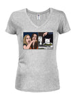 Lady Cat Juniors V Neck T-Shirt