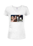 Lady Cat Juniors V Neck T-Shirt