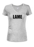 Lame Juniors V Neck T-Shirt