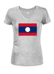 Laos Flag Juniors V Neck T-Shirt