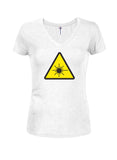 Laser Hazard Symbol Juniors V Neck T-Shirt