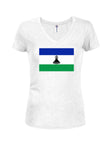 Lesotho Flag Juniors V Neck T-Shirt