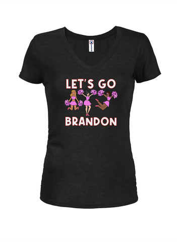 Let's Go Brandon Cheerleaders Juniors V Neck T-Shirt