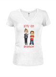 Camiseta con cuello en V Let's Go Brandon Juniors