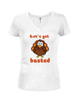 Let's get basted Juniors V Neck T-Shirt