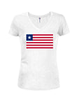 Liberian Flag Juniors V Neck T-Shirt